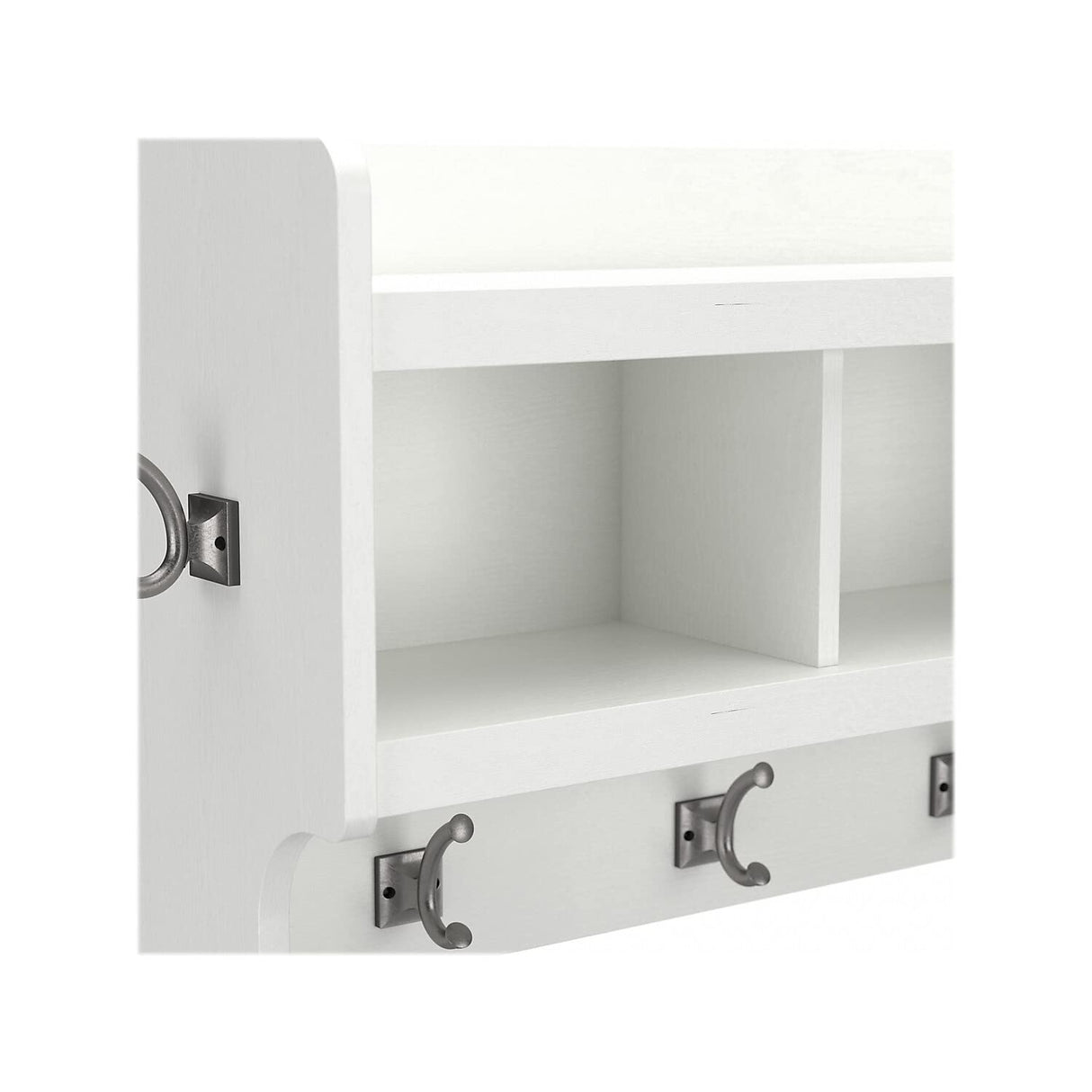 kathy ireland Home by Bush WDH340WAS-03 Wall Coat Rack, White Ash, Engineered Wood Bush Business Furniture