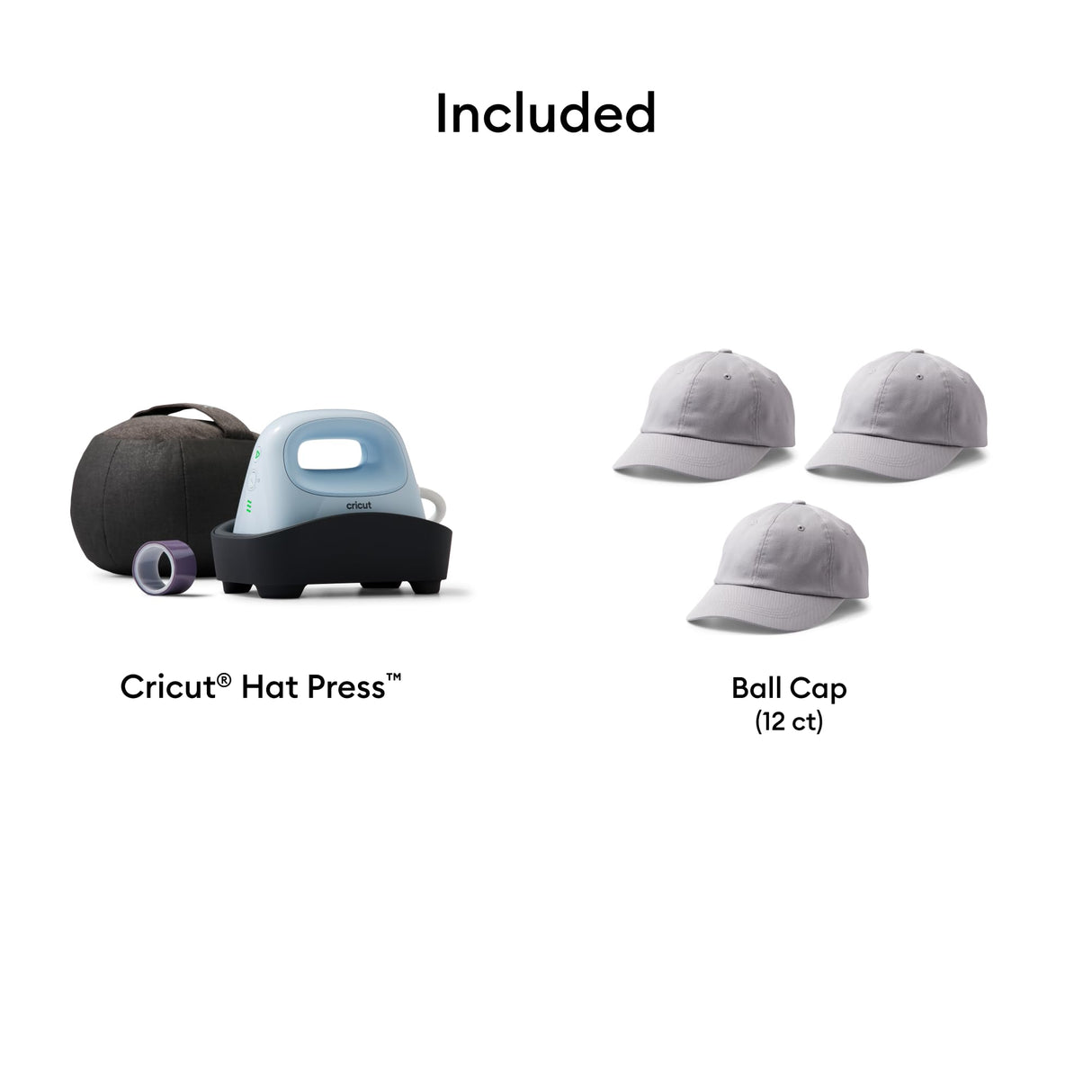 Cricut Hat Press - Smart Heat Press Machine | Bundle with 12 Hats Cricut
