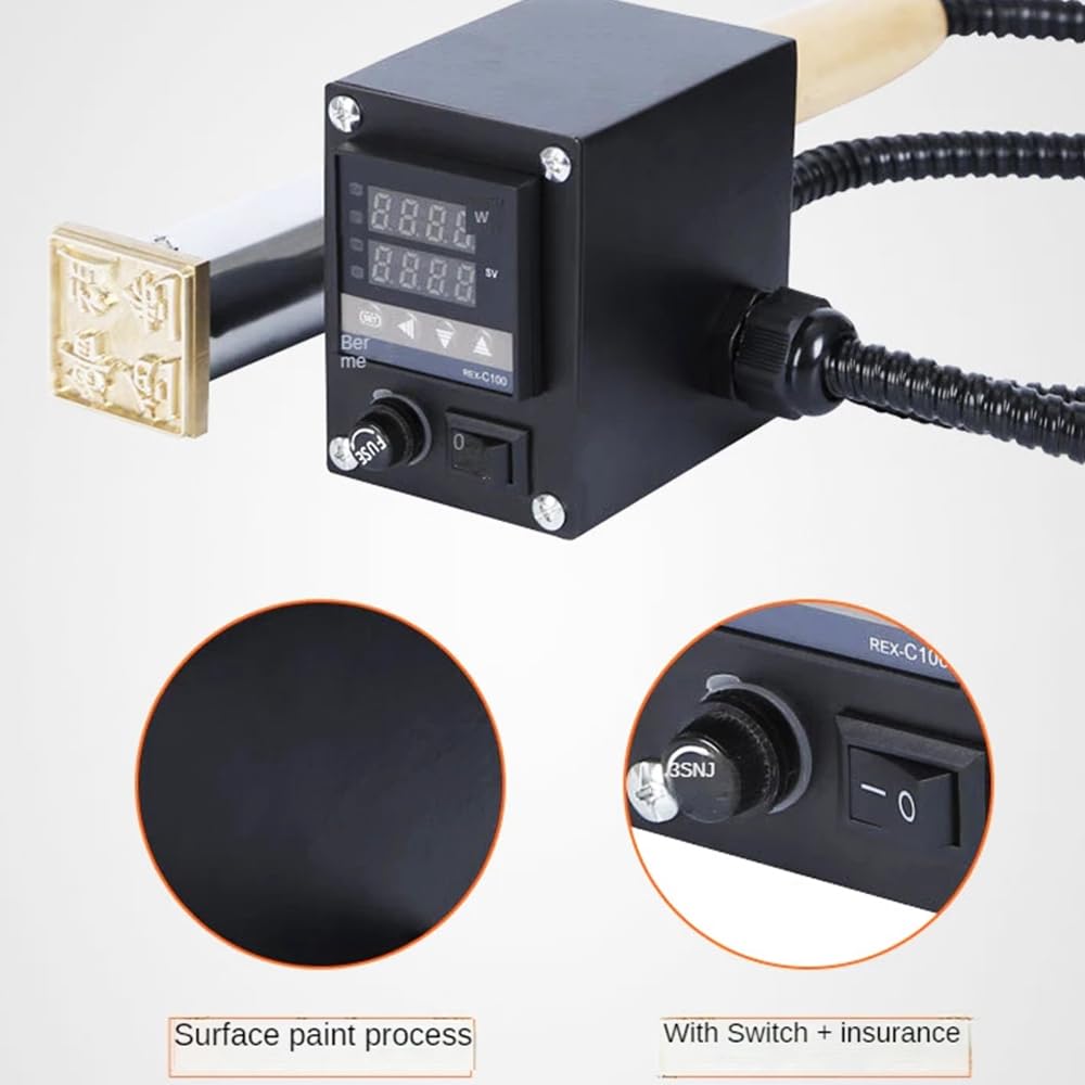 Adjustable Temperature Electric Wood Branding Iron for Custom Stamping on Wood, Leather, and More Arokimi