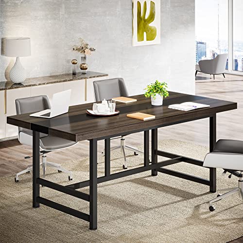 Tribesigns 6FT Conference Table, Rectangular Meeting Table, 70.86L * 31.49 W inches Seminar Table, Large Computer Desk for Office, Boardroom Desk Tribesigns