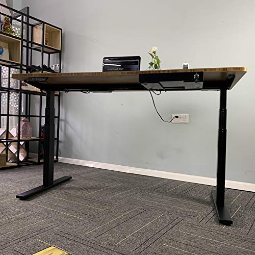 VWINDESK VJ201-S3 Electric Height Adjustable Sitting Standing Desk Frame Only/Sit Stand - Dual Motors 3 Segment Motorized Desk Base Only,Black VWINDESK