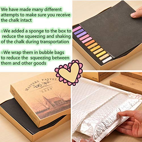 Non Toxic Artist Pastels,Square Soft Pastels Set,Chalks 12/24/36/48 Colors Soft Dry Pastel Artist Chalk Pastel Sticks for Office School Art Drawing Painting Supplies Professional Art Pastel (12Pcs) MARJAQE
