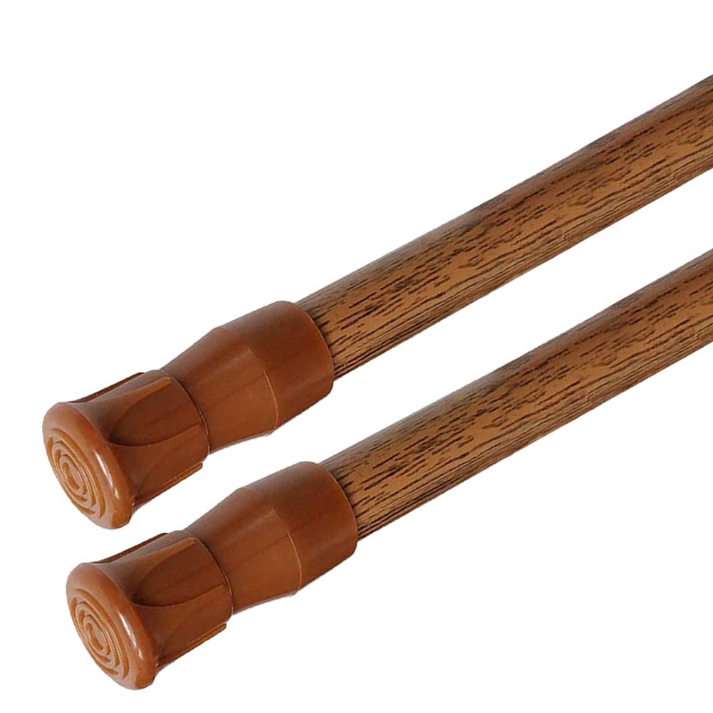 AIZESI Spring Tension Curtain Rods Short Tension Rod (Wood, 16" to 28"-2Pcs, Optimum Scope of Application 16 to 24 inch, Can't Hang Heavy Curtains) AIZESI