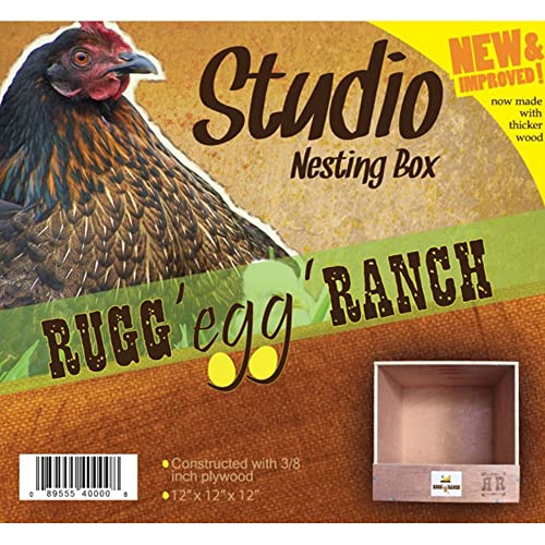 Rugged Range Products Studio 12 x 12 x 12 Inch Flat Wooden Single Compartment Chicken Coop Interior Poultry Bird Egg Animal Nesting Box Roosting Cubby Rugged Ranch