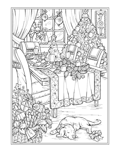 Creative Haven Home for the Holidays Coloring Book (Adult Coloring Books: Christmas) WoodArtSupply