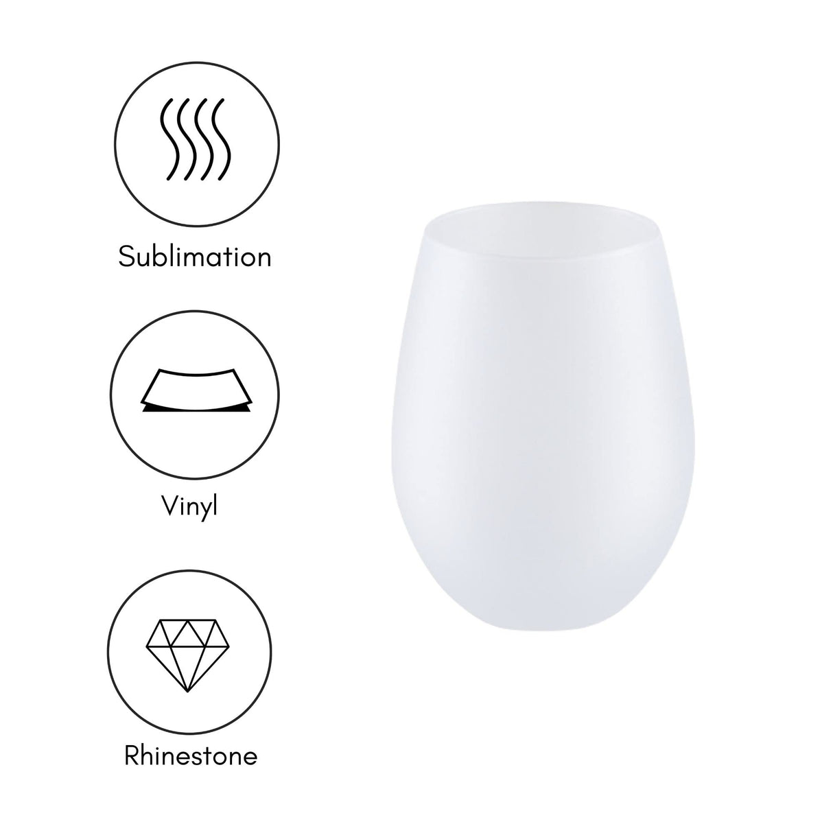 Craft Express 17 OZ Sublimation Glass Wine Tumblers Cups Frosted-Stemless Wine Glasses-Perfect for Sublimation Oven Crafting-Set of 4 Craft Express