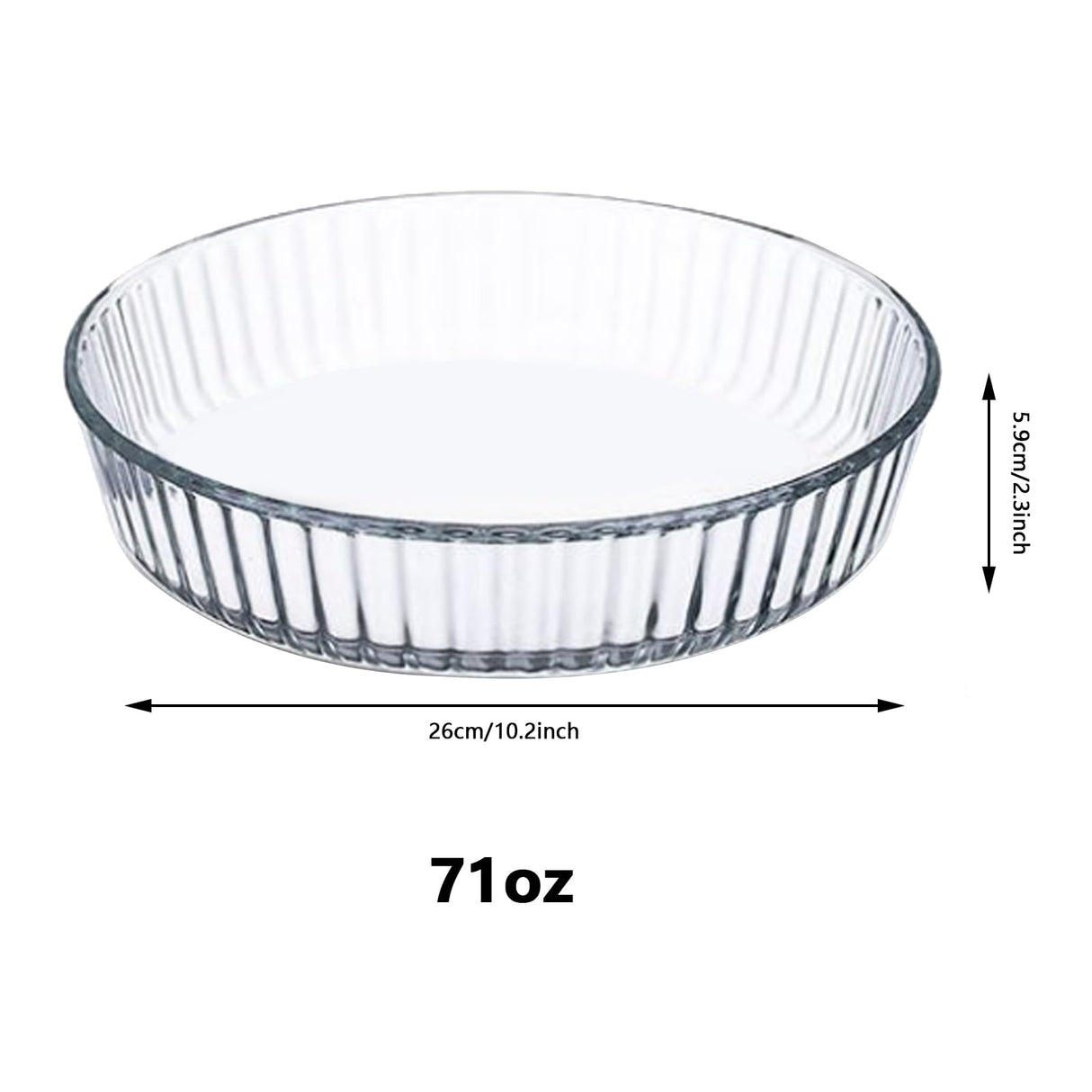 10 Inch Glass Deep Pie Dish for Baking Glass Baking Dish Clear and Durable Oven Baking Pie Pan Quiche Baking Dish Deep ATRDTO
