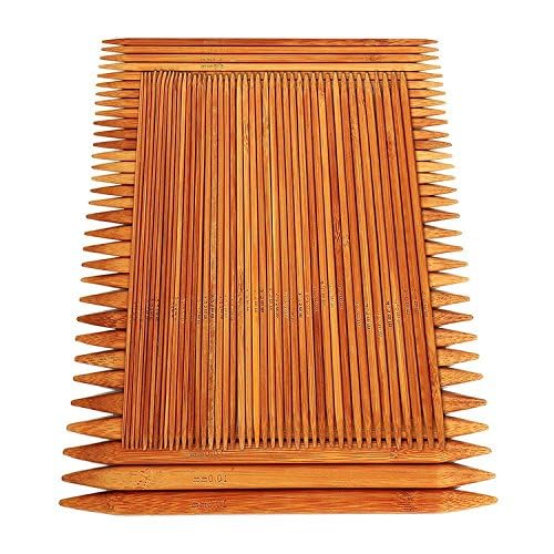 75 Pcs Double Pointed Knitting Needles Set, BetyBedy Carbonized Bamboo Knitting Needles, Knitting Needle for Handmade Creative DIY - 8'' Length 15 Sizes (2.0mm -10.0mm) (5 Needles/Size) BetyBedy