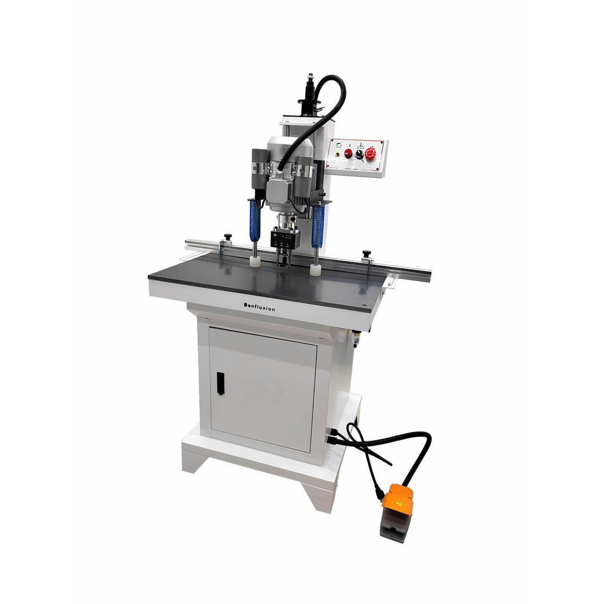 Banfluxion 110V Woodworking Hinge Drilling Machine Single Head Pneumatic Hinge Boring Insertion Machine Hinge Boring Drill Press Machine for Drilling Processing of Doors, Cabinets, 2880r/min Banfluxion