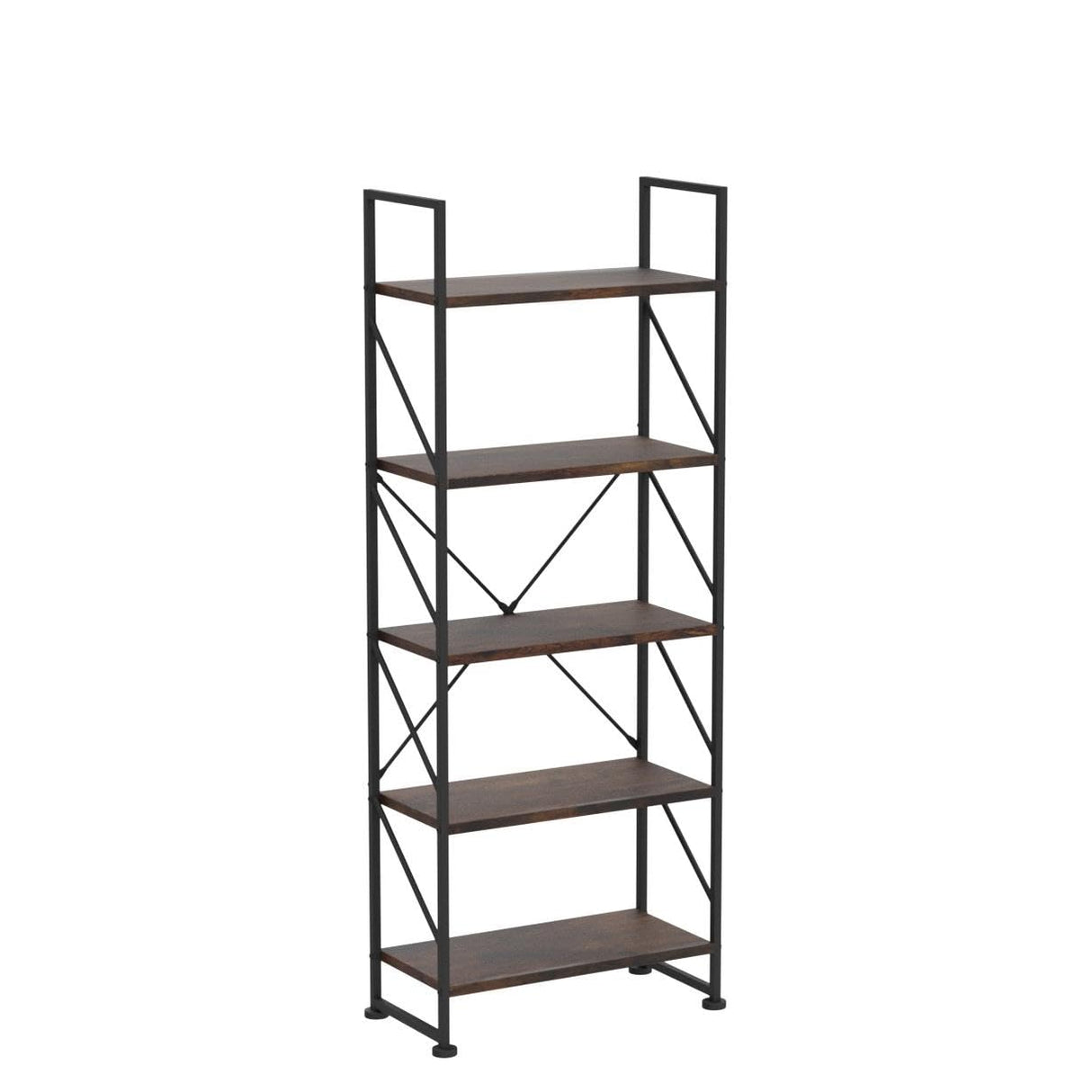 YITAHOME 5-Tier Rustic Brown Bookshelf - Stylish Modern Bookcase & Storage Rack for Home and Office YITAHOME