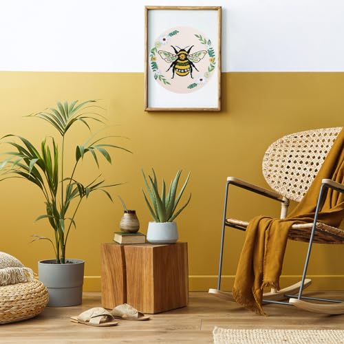 Louise Maelys Bees Embroidery Kits for Beginners, DIY Cross Stitch Starter Craft Kit for Adults Including Cloth with Pattern, Hoop, Needles Instruction and Threads