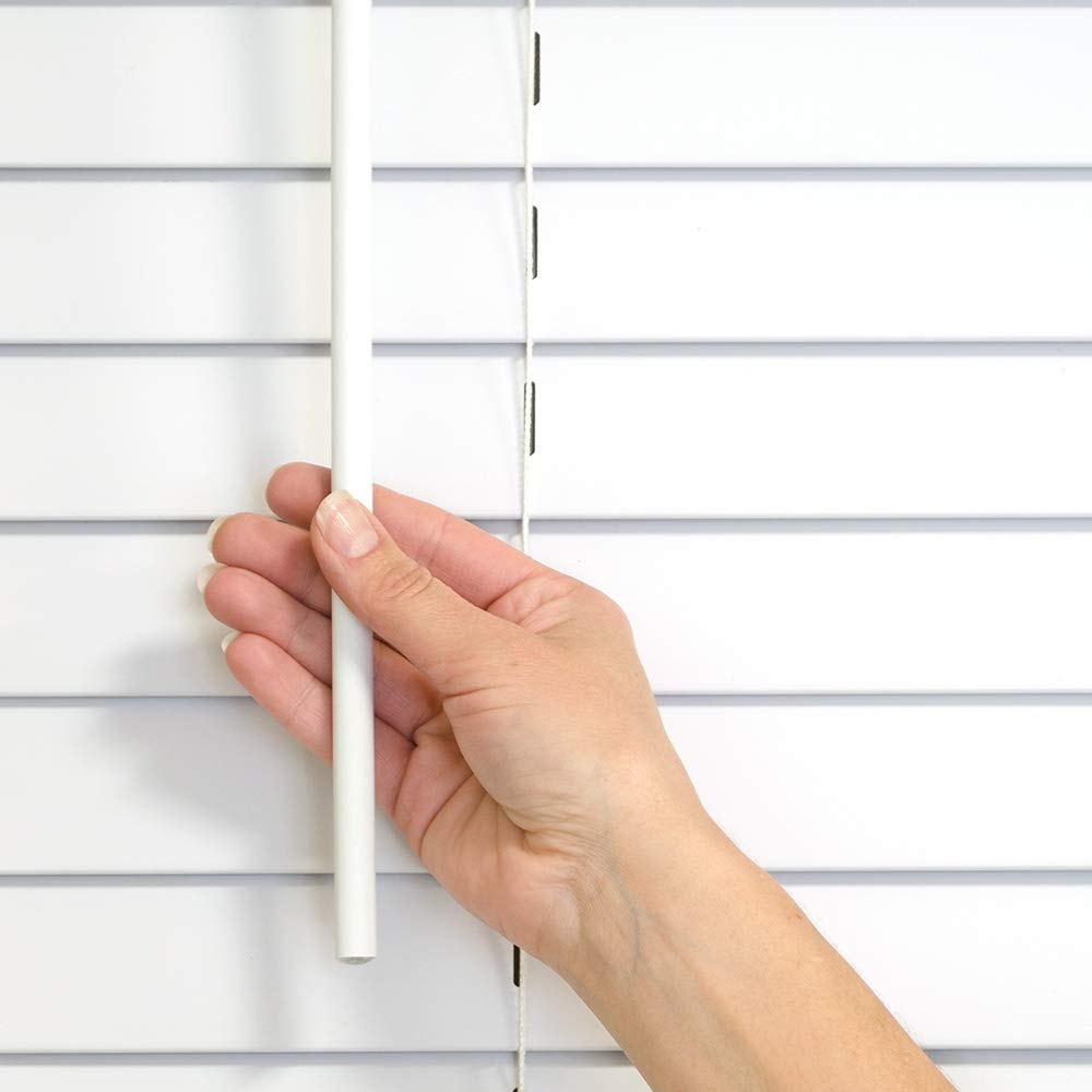 2-inch Flat Slat Faux Wood Cordless Room Darkening Blind for Windows - Starting at $18.97 - (Over 1,000 Custom Sizes), White - 18" W x 48" H Lumino