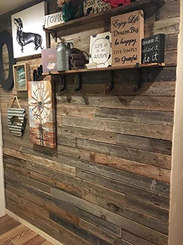 Rockin' Wood Reclaimed barn Wood Wall Paneling, Planks for Accent Walls Nail Up Application (1 Square Foot Sample Pack) Rockin' Wood