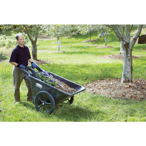 Rubbermaid Commercial Products 8.75 Cubic Foot, All-Weather, Big-Wheel Cart/Yard Cart/Lawn Cart/Wheelbarrow, Yardwork/Landscaping/DIY Projects, Durable/Weather Resistant, Black Rubbermaid Commercial Products