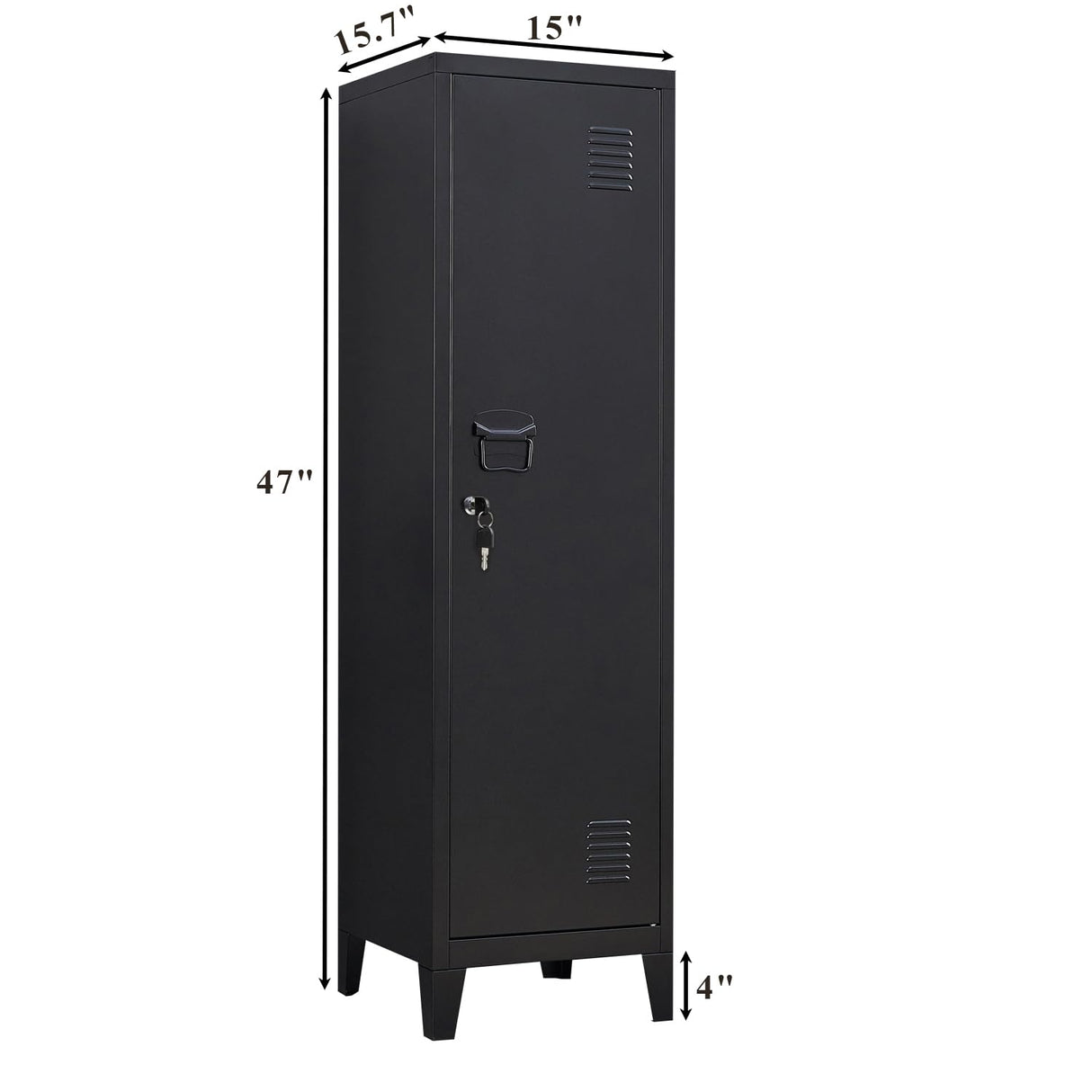 FURSTEL Metal Locker with Doors and Shelves, Locking Storage Cabinets for Small Spaces, Lockers for Employees, Lockable Storage Lockers for Office Garage School Gym FURSTEL
