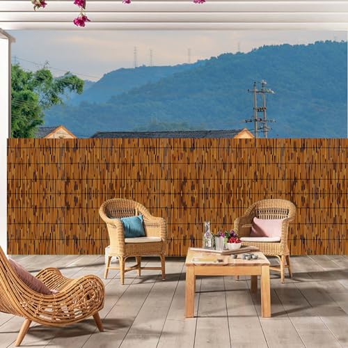 TOOKNIN 1 Pack Natural Reed Fence,4FT X 16.4FT Bamboo Fencing Privacy Reed Screening for Outdoor, Gallery, Restaurant, Hotel, Patio (Brown) TOOKNIN
