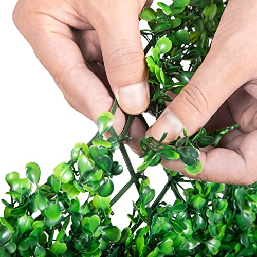 VEVOR 24PCS 20"x20" Artificial Boxwood Panels,Boxwood Hedge Wall Panels,Artificial Grass Backdrop Wall 1.6", Privacy Hedge Screen UV Protected for Outdoor Indoor Garden Fence Backyard VEVOR