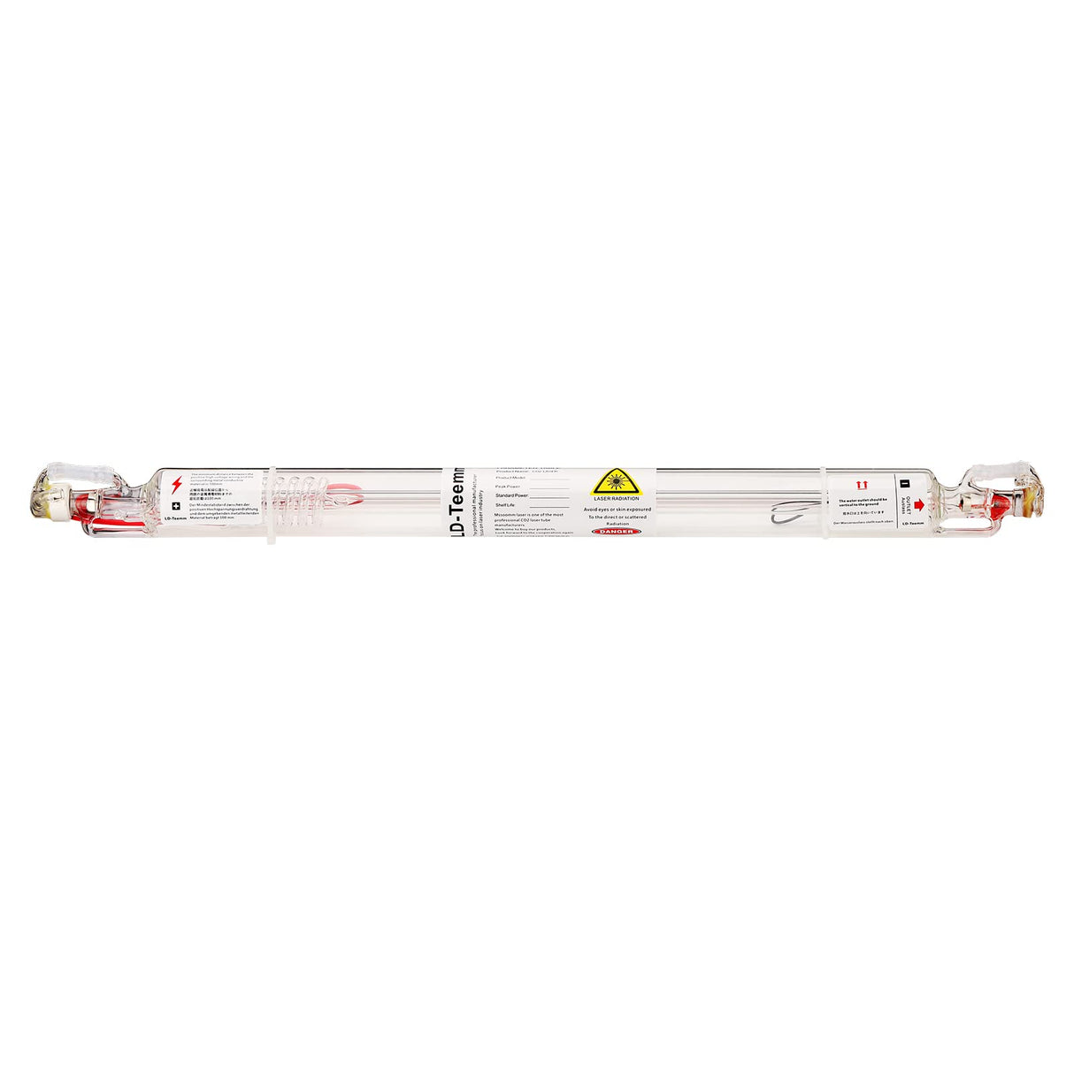 LD-Teemm CO2 Laser Tube, 30W CO2 Laser Tube with Coating 30 watt Length 600mm Dia. 50mm, Wire Pre-Connected for CO2 Laser Cutter Laser Engraving Cutting Machine LD-Teemm