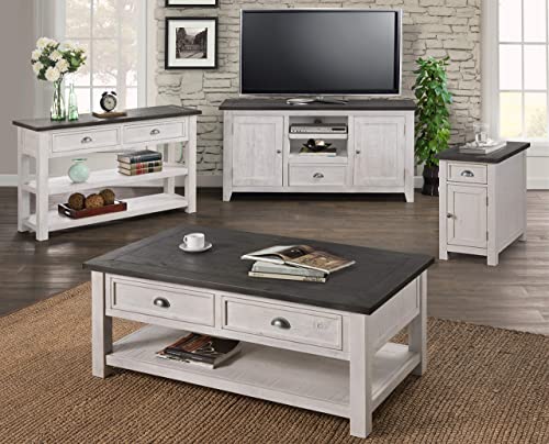 Martin Svensson Home Montery Chairside Table, White with Grey Top Martin Svensson Home