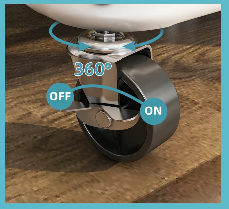 YOHKOH 3-Tier Metal Rolling Utility Cart, Storage Trolley Cart with Mesh Baskets and Lockable Wheels for Bathroom Kitchen Office (Dark Black) YOHKOH