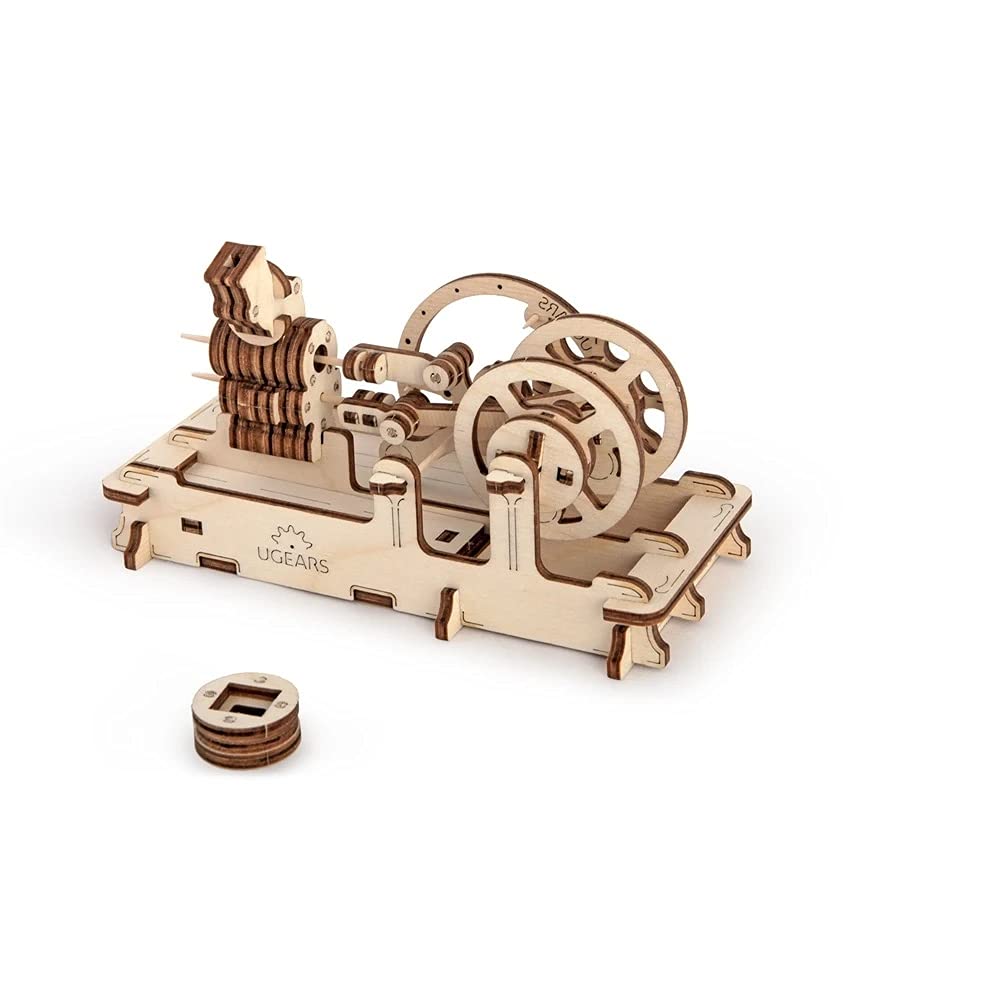 UGEARS Engine 3D Wooden Puzzle Brain Teaser Construction Set for Teens and Adults UGears 3D