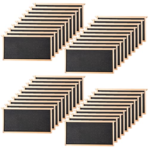 BeeCastle 40-Pack Beehive Frames Bee Hive Frame with Waxed Foundation Sheet Unassembled Beehive Frames, 9-1/8-Inch(Black) BeeCastle