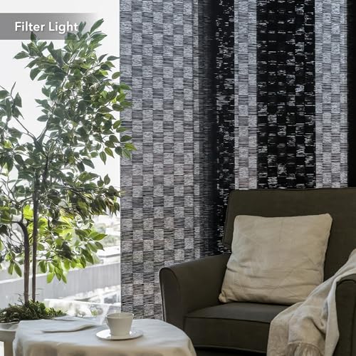 GoDear Design Adjustable Sliding Panel Track Blinds, Fits Windows, Patio Doors, Sliding Glass Doors, Closet Doors, Adjustable Track Width 45.8"- 86", Trimmable Panel Height Up to 96", Black King GoDear Design