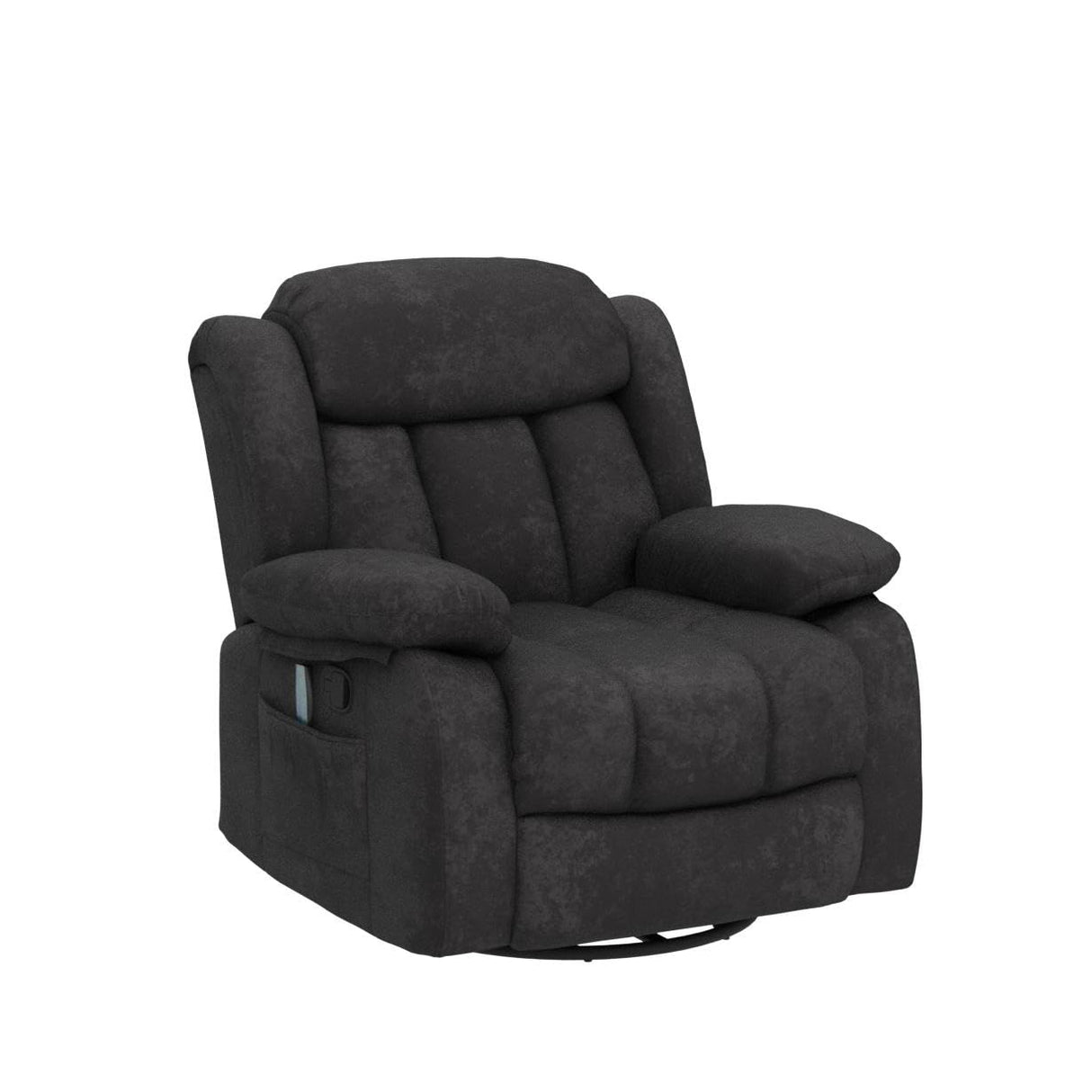 CANMOV Massage Swivel Rocker Recliner Chair with Heat and Vibration, 360 Degree Swivel Manual Recliners Antiskid Fabric Single Sofa Heavy Duty Reclining Chair for Living Room, Grey Green CANMOV