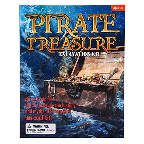 Zugar Land 6" Pirate Treasure Chest Excavation Dig Kit - Be an Explorer! Dig & Discover The History and Myths of Pirate with This Cool kit. Zugar Land