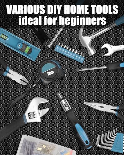Tool Kit for Home, 144 Piece Hand Tool Set with Storage Box, General Basic Repair Tool Set with Hammer, Pliers, Wrenches, Voltage Tester, Measure Tape, Screwdriver Bits Zeite