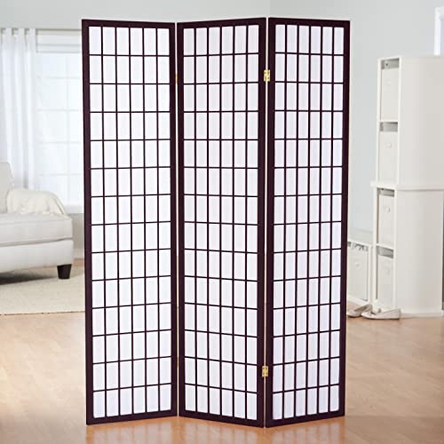 GTU Furniture Japanese Style 3 Panels Wood Shoji Room Divider Screen Oriental for Home/Office (Cherry) GTU Furniture