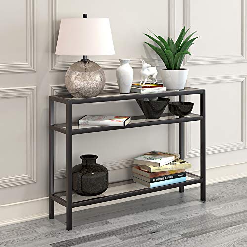 Henn&Hart 42" Wide Rectangular Console Table in Blackened Bronze, Entryway Table, Accent Table for Living Room, Hallway Henn&Hart