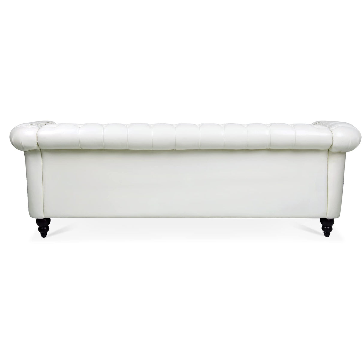 LEVNARY Chesterfield Sofa, Classic Tufted Upholstered Leather Couch, Modern 3 Seater Couch Furniture with Tufted Back for Living Room Office (Cream White) LEVNARY