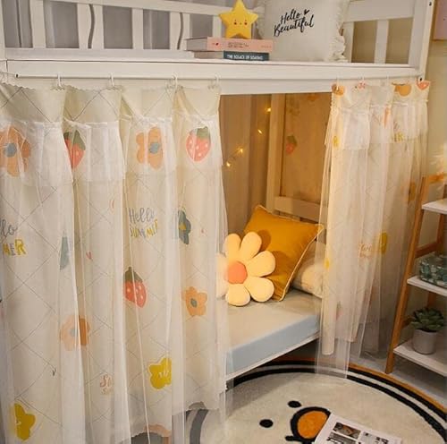 Navhao 1 Panels,Bottom Bunk Bed Curtains Cloth Breathable Bed Canopy Men Women Curtain Shading Nets for Single Bed Navhao