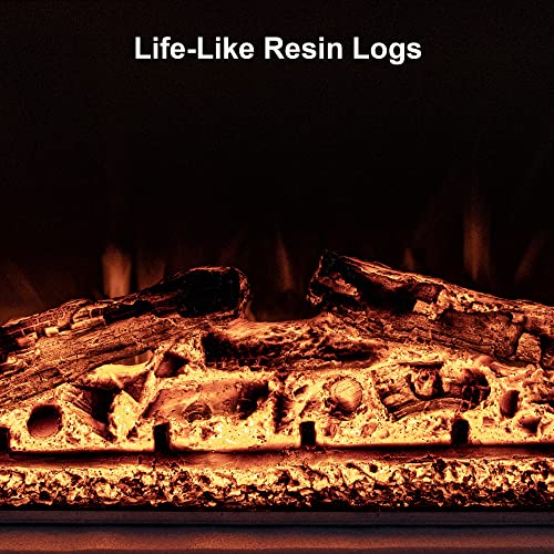 Rodalflame 33" Width Electric Fireplace Inserts with Adjustable Flame Colors, Fireplace Heater with Touch Screen & Remote Control, Recessed in Wall, 750/1500W, Timer RODALFLAME