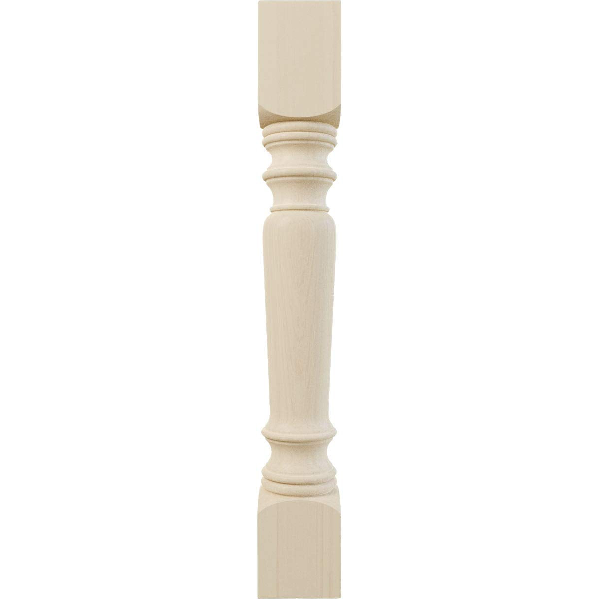 Ekena Millwork COL05X05X35LERW Legacy Tapered Cabinet Column (Top Block: 6", Bottom Block: 7"), 5"W x 5"D x 35 1/2"H, Rubberwood Ekena Millwork