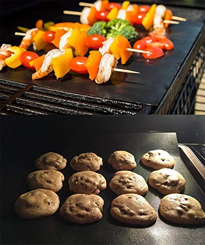 LOOCH Grill Mat Set of 6 - Non-Stick BBQ Outdoor Grill & Baking Mats - Reusable and Easy to Clean - Works on Gas, Charcoal, Electric Grill and More - 15.75 x 13 Inch LOOCH