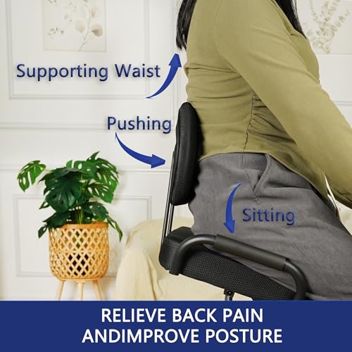 Ergonomic Kneeling Chair with Back Support and Foot Pedals — Adjustable Posture Stool for Back Pain Relief, Rolling Kneeling Chair for Home & Office, Extra Comfort Cushion, Angled Design R&I Services