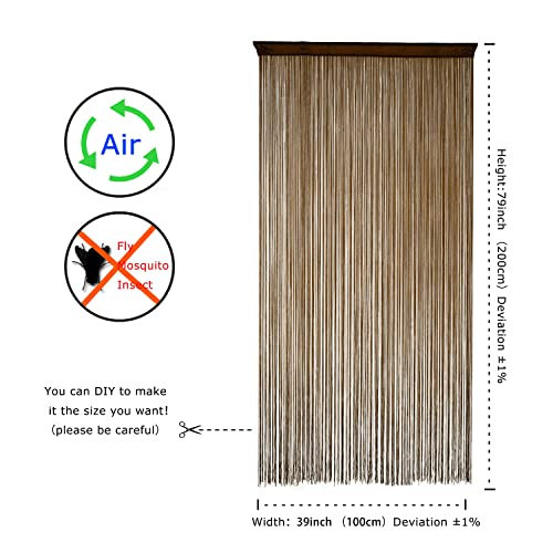 YaoYue Doorway String Curtain Door Curtains,Boho Hippie Hanging Fringe Room Divider for Patio Bedroom Closet Kitchen Laundry,Room Window Wall Door Decor(39×79in/100×200cm,Coffee) YaoYue