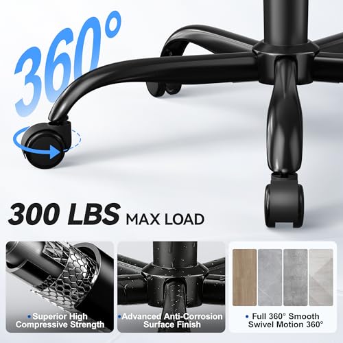 ALLGOD Ergonomic Office Chair, Mesh Desk Chair with Lumbar Support, High Back Home Office Chair with Adjustable Headrest and Flip-Up Arms, Comfortable Computer Chair, Thick Cushion, 300 LBS, Black ALLGOD