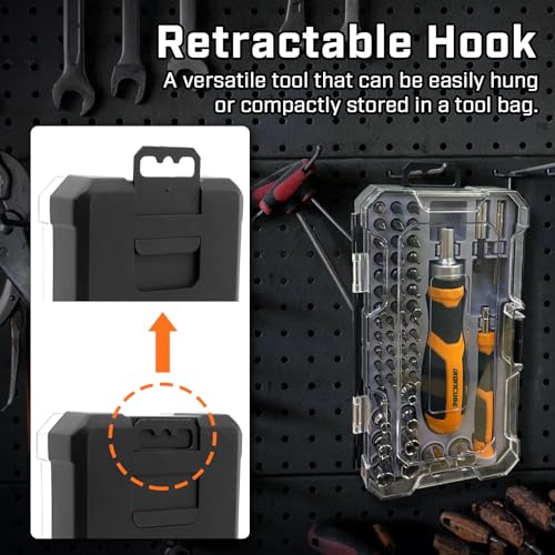 IRONCUBE Ratcheting Screwdriver Set: 56-Piece Magnetic Multi Bits Tool Kit with Case ironcube