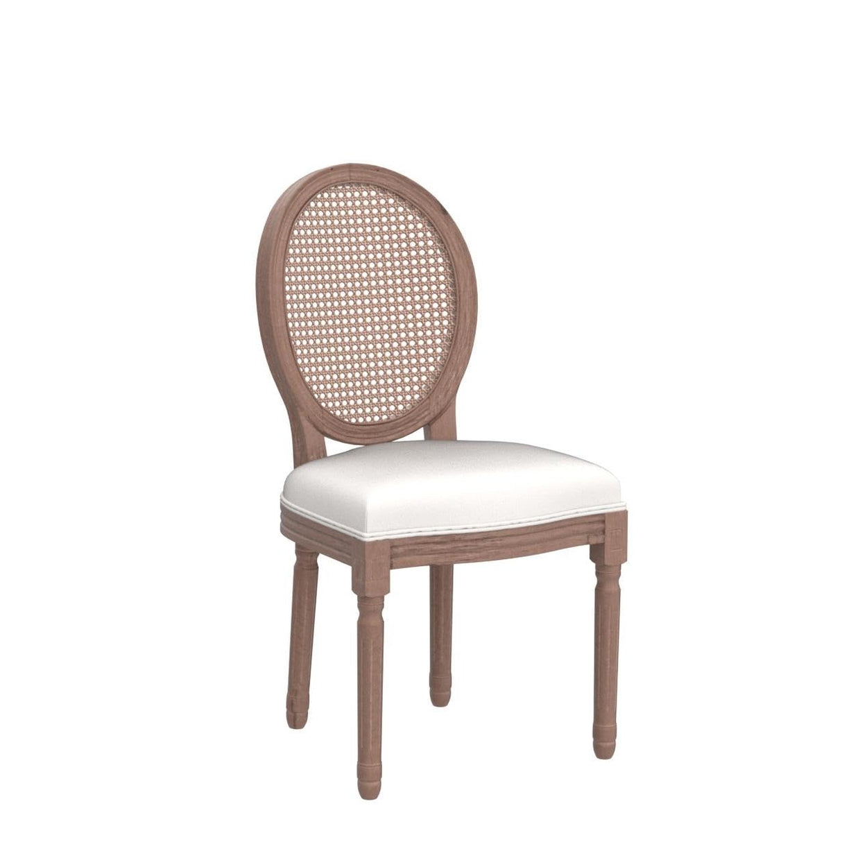 Virabit French Dining Chairs Set of 6, Rattan Farmhouse Upholstered Dining Chairs with Curved Backrest and Beautifully Carved Solid WoodFrame for Living Room, Kitchen, Restaurant Virabit