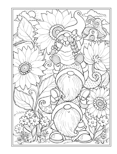 Creative Haven Garden Gnomes Coloring Book (Adult Coloring Books: Fantasy) WoodArtSupply