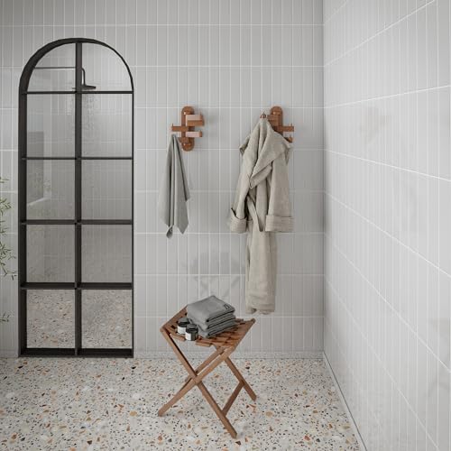 Bare Decor Mosaic Folding Stool in Solid Teak Wood, Brown Bare Decor