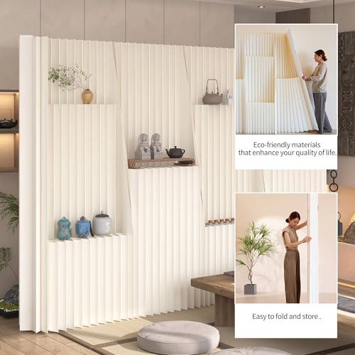 Paper Bookshelf Room Divider Portable Room Dividers and Folding Privacy Screens Displays for Room Separation for Room Separation Dorm Office Studio Exhibition Store 5.91ft H * 13.13ft L * 1.41ft W YTMPGM