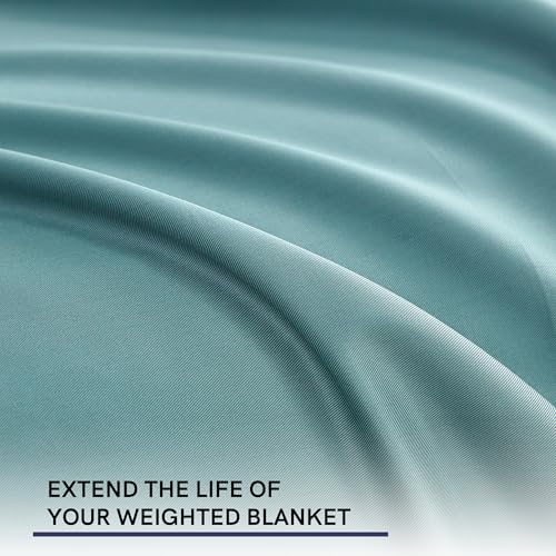 YnM Exclusive Cooling Duvet Cover for Weighted Blankets with 16 Strings (Sea Grass, 48"x72") YnM