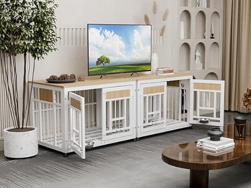 Heavy Duty Dog Crate Furniture for Large Dog, 48 Inch Decorative Pet House End Table, Extra Large Wooden Cage Kennel Furniture Indoor OLYMSOLD