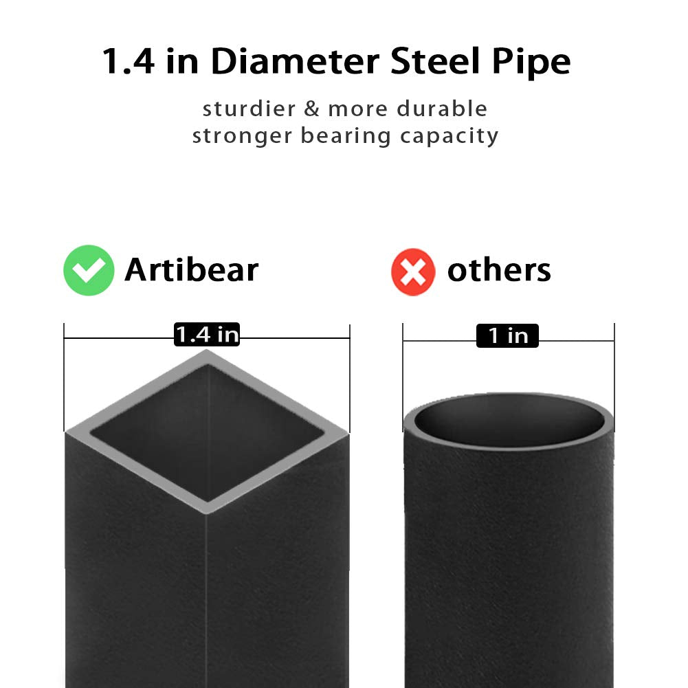 Artibear 8ft Outdoor Firewood Rack, Upgraded Heavy Duty Logs Stand Stacker Holder for Fireplace - Metal Lumber Storage Carrier Organizer, Bright Black Artibear