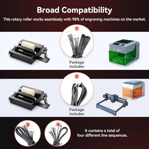 Roatry WAINLUX K10 Laser Rotary Aattachment for Laser Engraver and Cutter Rotary Roller,Engraver Accessory Y-axis Rotary Roller for Engraving Cylindrical Objects, Wine Glass, Tumbler, Pen WAINLUXPRO