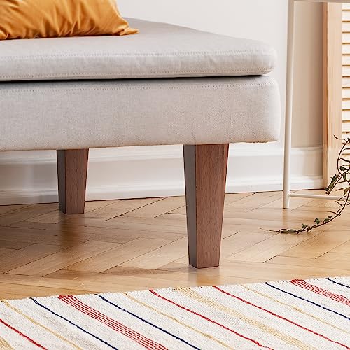 WEKIS Solid Wooden Furniture Legs 10 Inch, Natural Wood Mid Century Brown Square Legs Furniture Replacements Feet for Couch Legs, Sofa Legs, Cabinet Legs, Bench Legs, Bed Legs, Set of 4 WEKIS